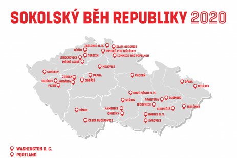 Sokolský běh republiky 2020 bude na 34 místech v Česku i USA