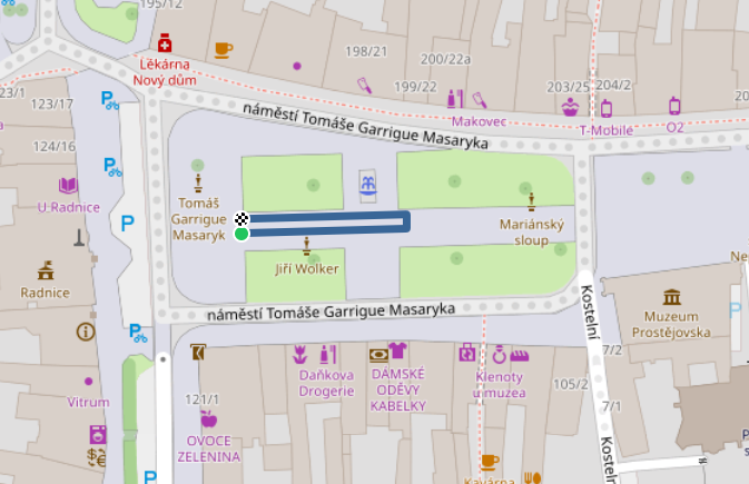 Mapa dětského závodu 300 m - Prostějov | Sokolský běh republiky
